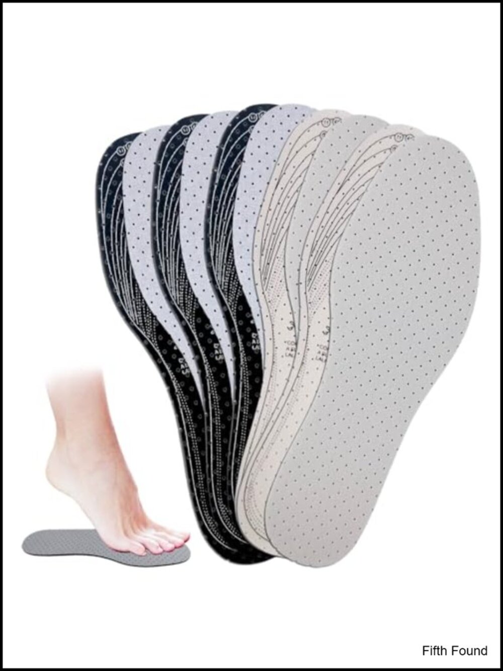 Unisex Breathable Cushioning Shoe Insoles Double Layer Latex Foam Perforated 5